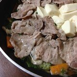 豚肉と水菜のフライパン蒸し焼き（塩味）